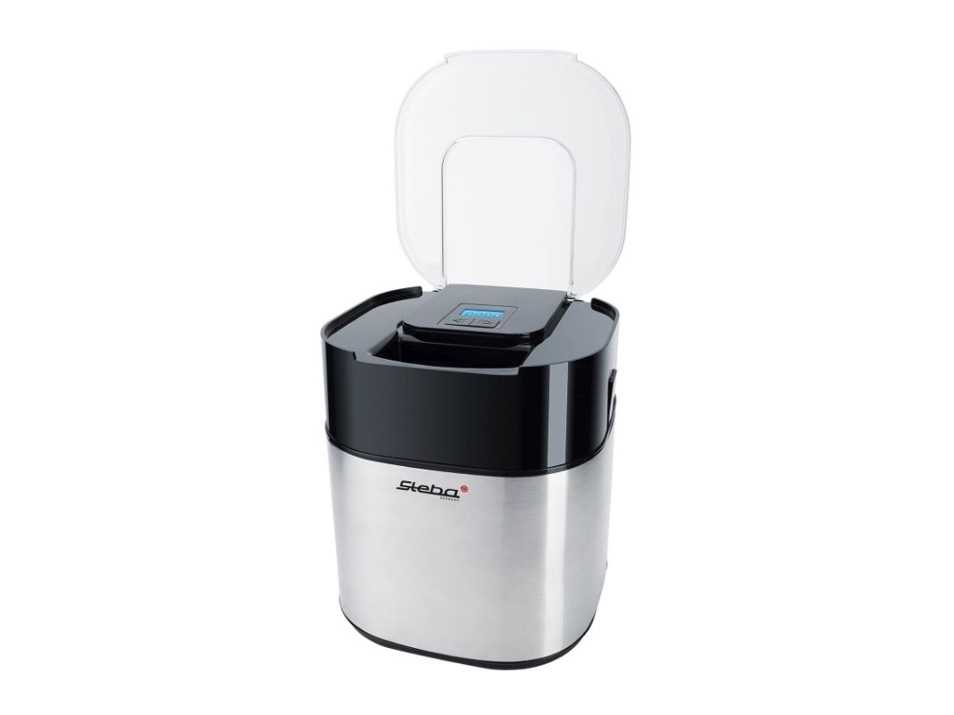 Steba IC 30, Traditionel ismaskine, 1,5 L, 1 skåle, LCD, Rustfrit stål, Sort, Rustfrit stål