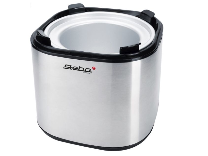 Steba IC 30, Traditionel ismaskine, 1,5 L, 1 skåle, LCD, Rustfrit stål, Sort, Rustfrit stål