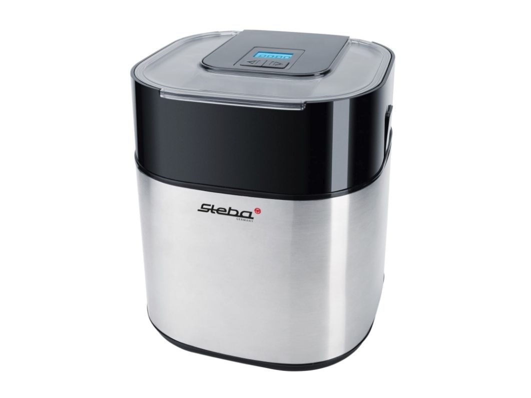Steba IC 30, Traditionel ismaskine, 1,5 L, 1 skåle, LCD, Rustfrit stål, Sort, Rustfrit stål