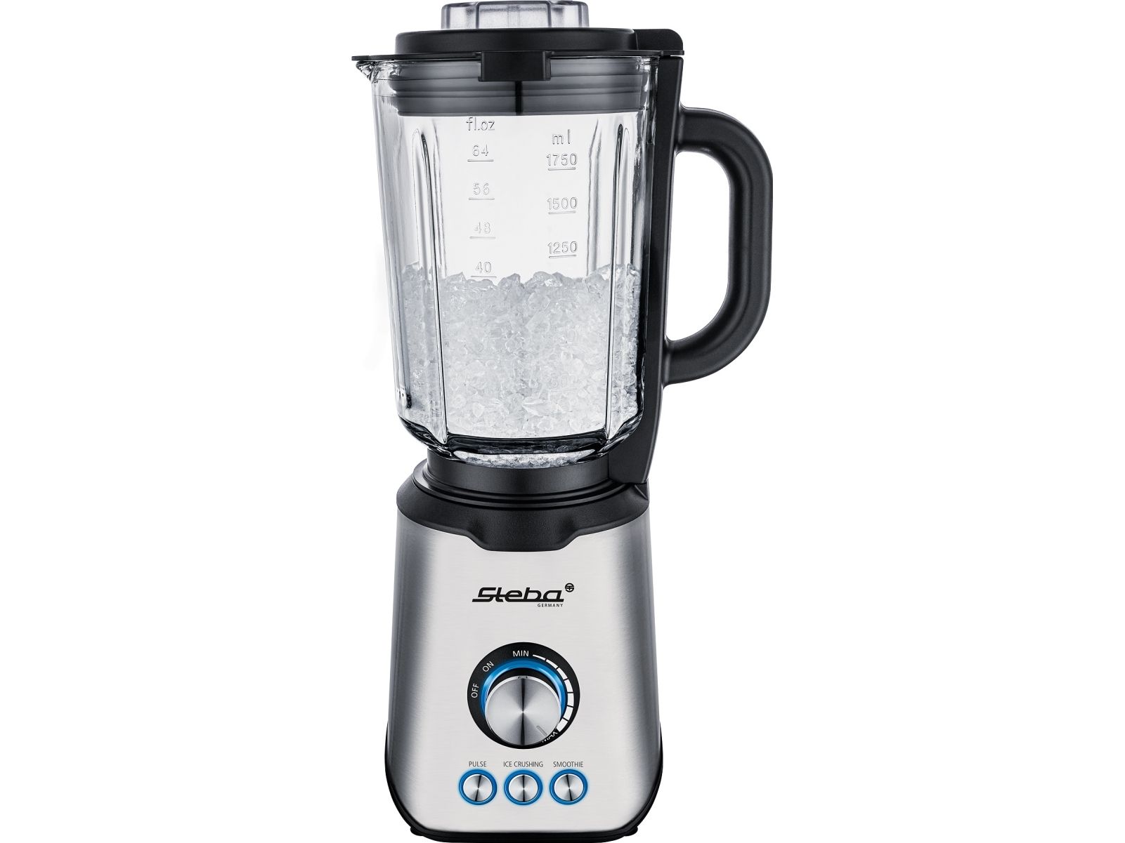 Steba MX 4 PLUS, Bordplade blender, 1,75 L, Impulsfunktion, Knusning af is, 1200 W, Sort, Rustfrit stål billede 3