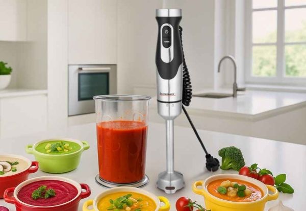 Gastroback Powermix FlexCord, Nedsænkning blender, 1,9 m, 1500 W, Sort, Rustfrit stål