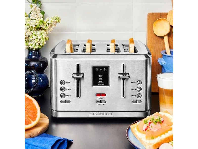 Gastroback Design Digital 4S, 4 skive(r), Rustfrit stål, Knapper, LCD, CE, 1900 W