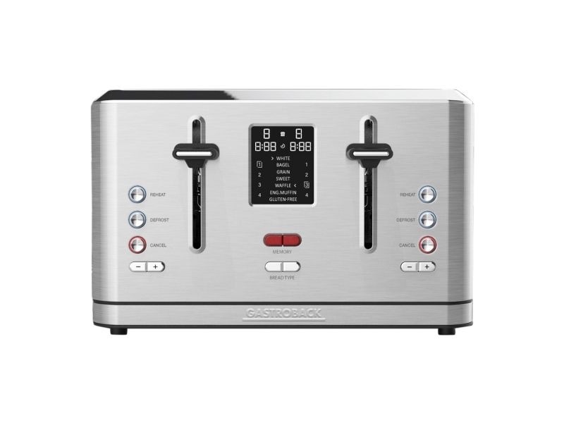 Gastroback Design Digital 4S, 4 skive(r), Rustfrit stål, Knapper, LCD, CE, 1900 W