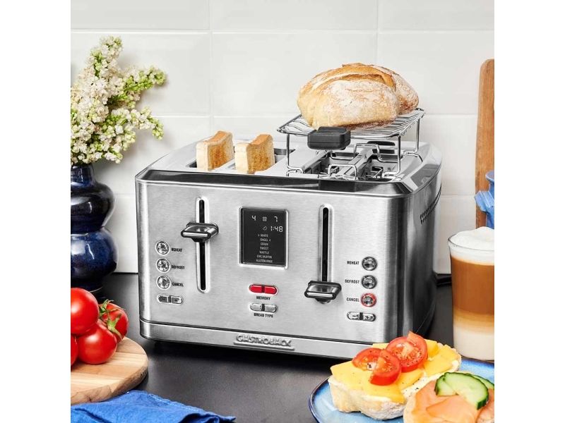 Gastroback Design Digital 4S, 4 skive(r), Rustfrit stål, Knapper, LCD, CE, 1900 W