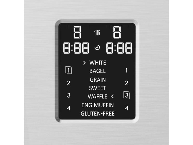Gastroback Design Digital 4S, 4 skive(r), Rustfrit stål, Knapper, LCD, CE, 1900 W