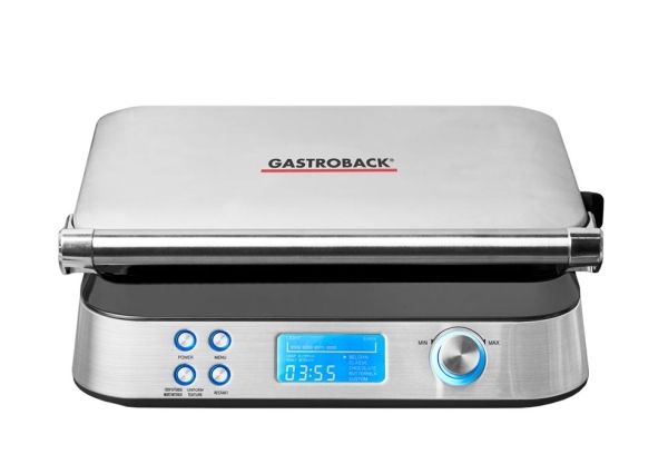 Gastroback Advanced Control Black Edition, 2 vaffel/vafler, Rektangulær, Rustfrit stål, 0,7 m, 1600 W, 220 - 240 V