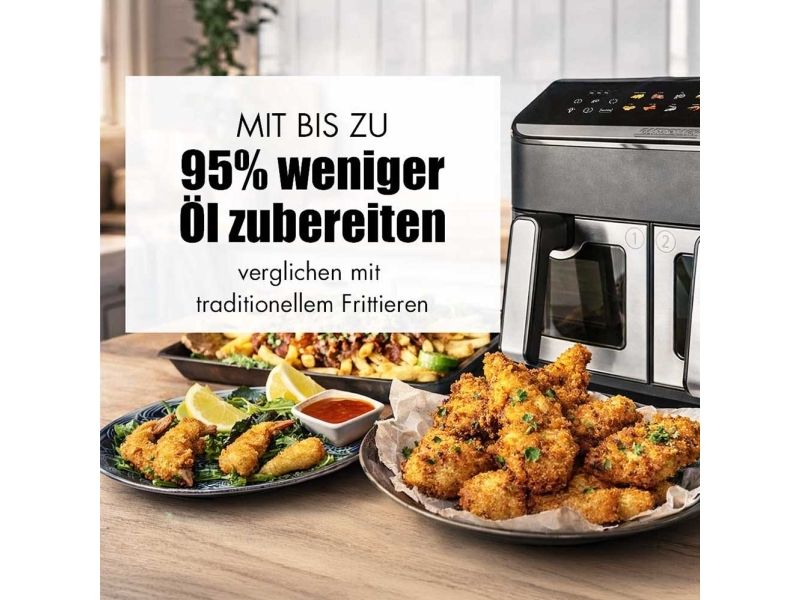 Gastroback Duo Family, Varmluftsteger, 9 L, 80 °C, 200 °C, 8 person(er), Dobbelt