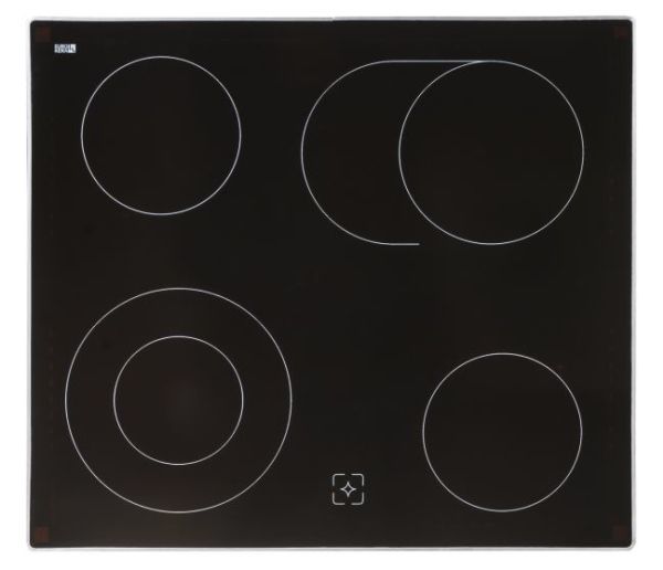 Exquisit 1010164, Keramisk, 4 zone(s), Keramisk, Sort, Dreje, 59 cm
