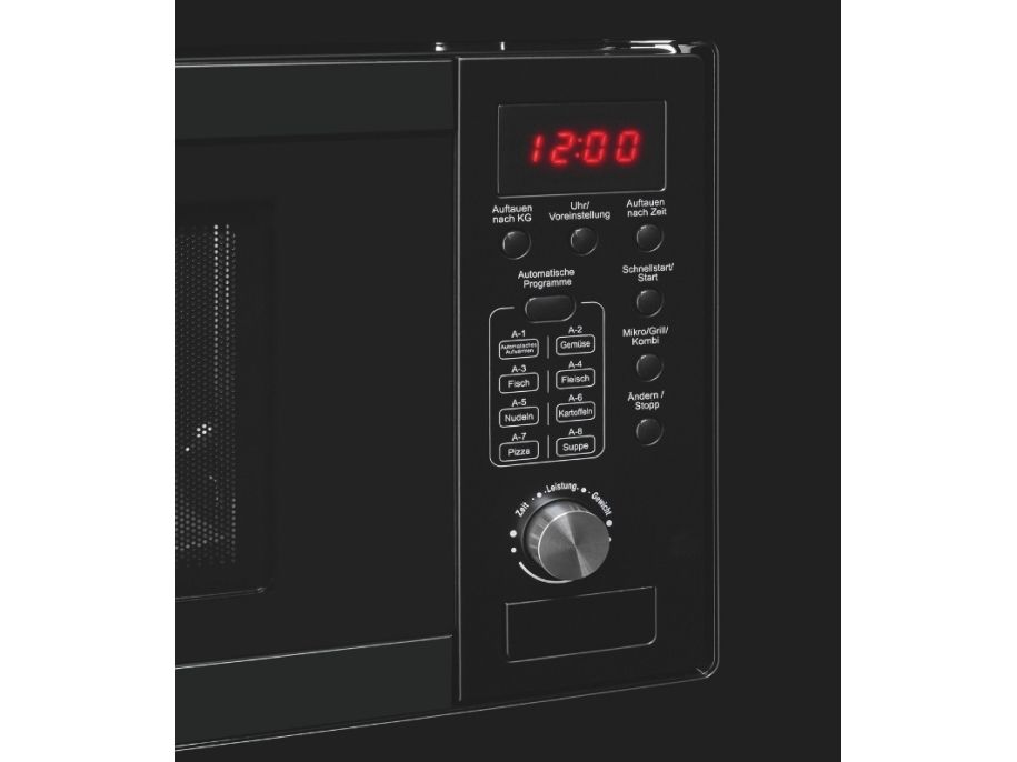 Exquisit EMW20.1 G, Indbygget, Grill mikroovn, 20 L, 800 W, Indbygget skærm, Knapper, Dreje