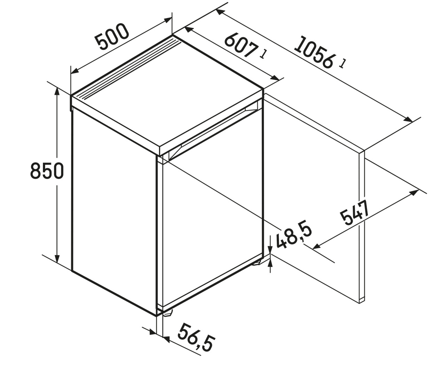 Liebherr Re 1201-20 001 Fritstående køleskab