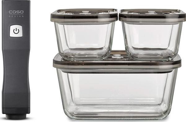 Caso Vacu OneTouch Eco-Set, Sort, 0,4 mbar, Knapper, 3 l/min, LED, Lithium-Ion (Li-Ion) billede 1