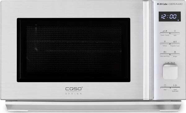 Caso M 20 Cube, Bordplade, Solo mikroovn, 20 L, 800 W, Knapper, Dreje, Sølv billede 1
