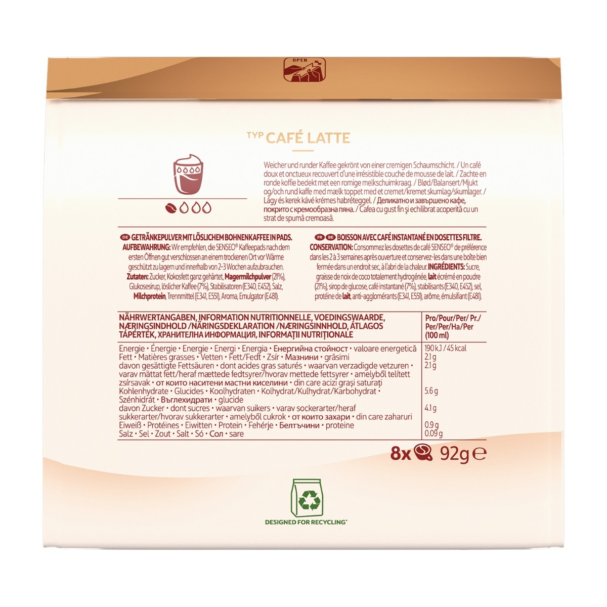Senseo Café Latte kaffepuder, 8 stk billede 3