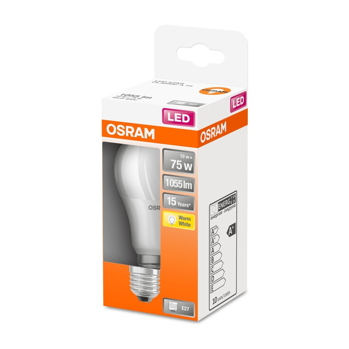 Osram 827 E27/75W Frosted LED-pære billede 2