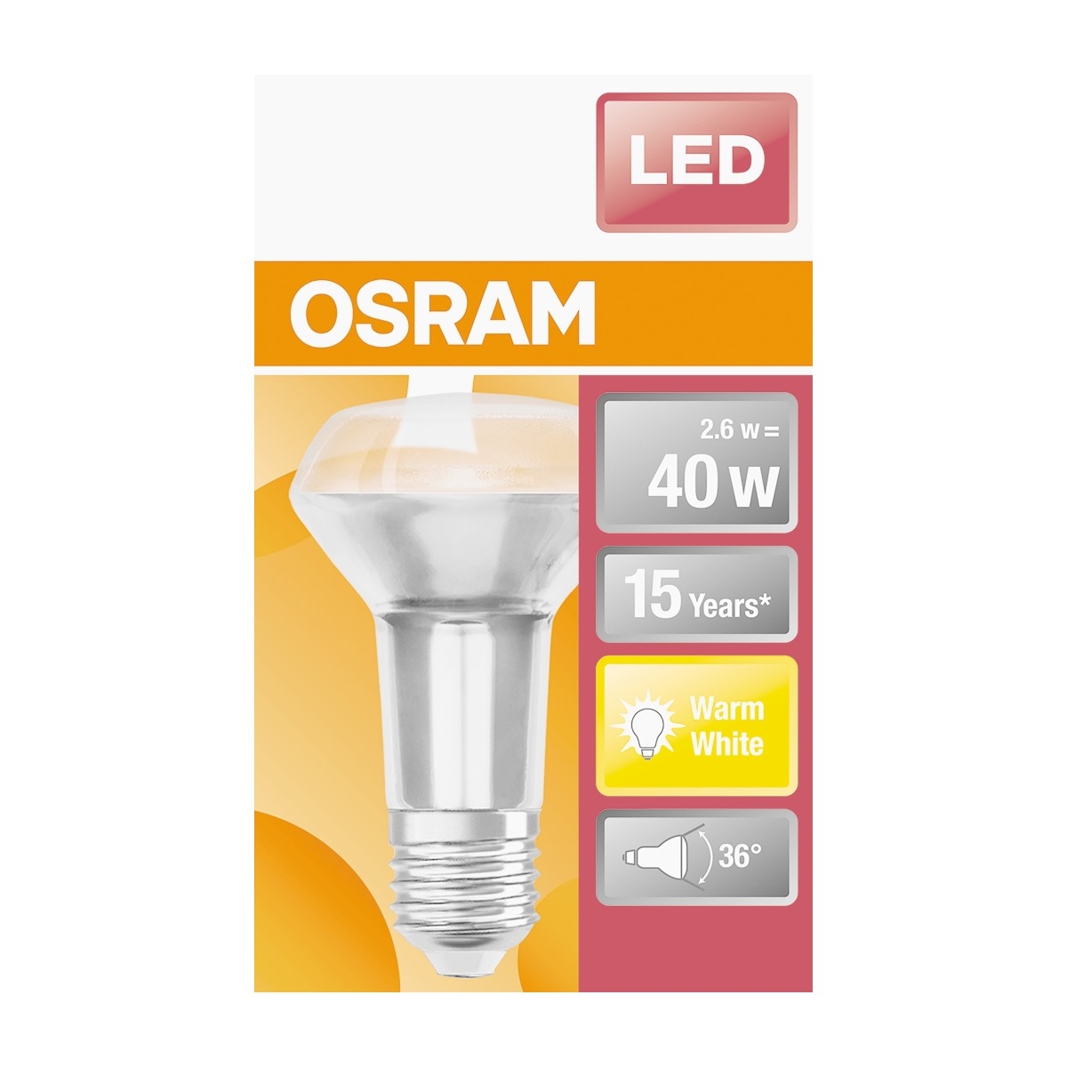 Osram LED R63 40W/827 E27 LED-pære billede 4