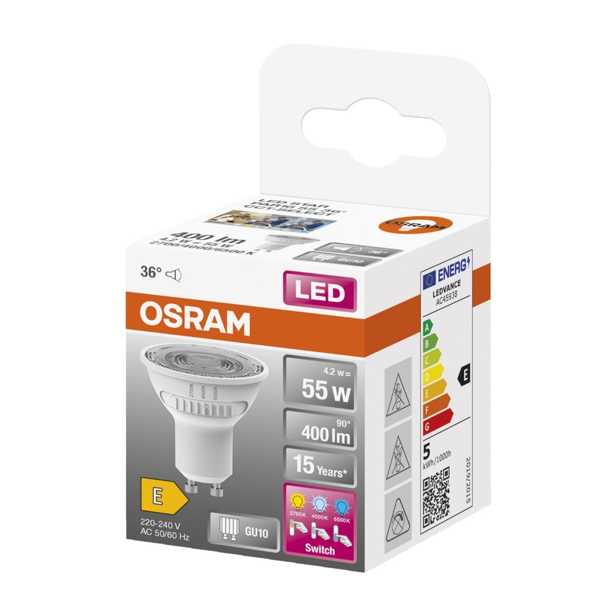 Osram Dulux GU10 5,5W 400LM LED-pære billede 3