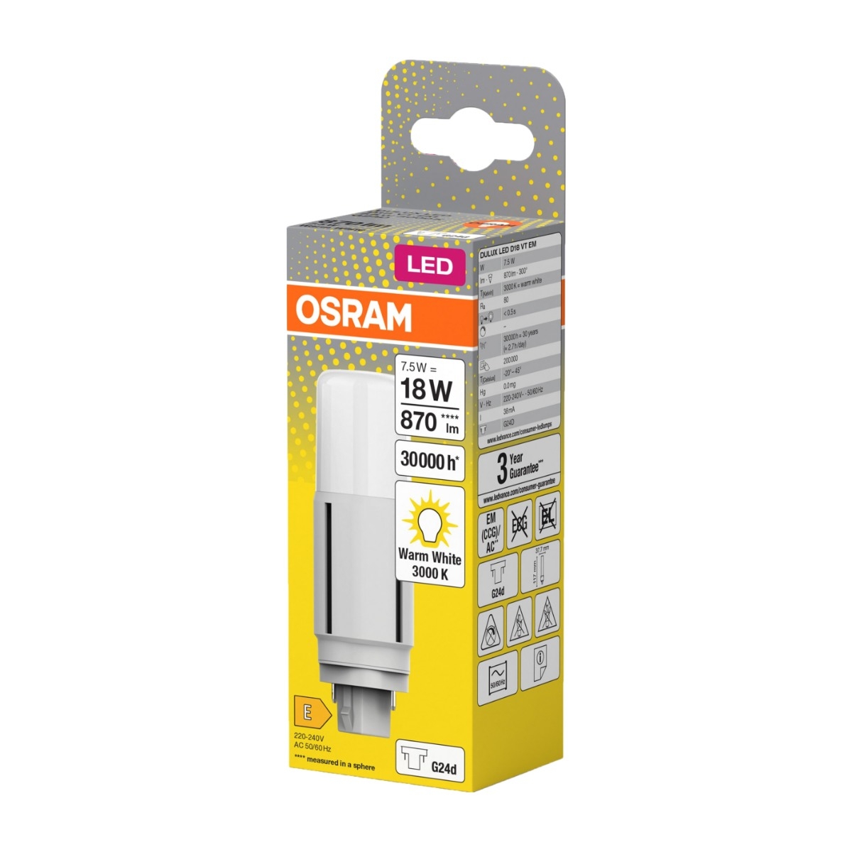 Osram Dulux G24D-2 7,5W 870LM LED-pære billede 3