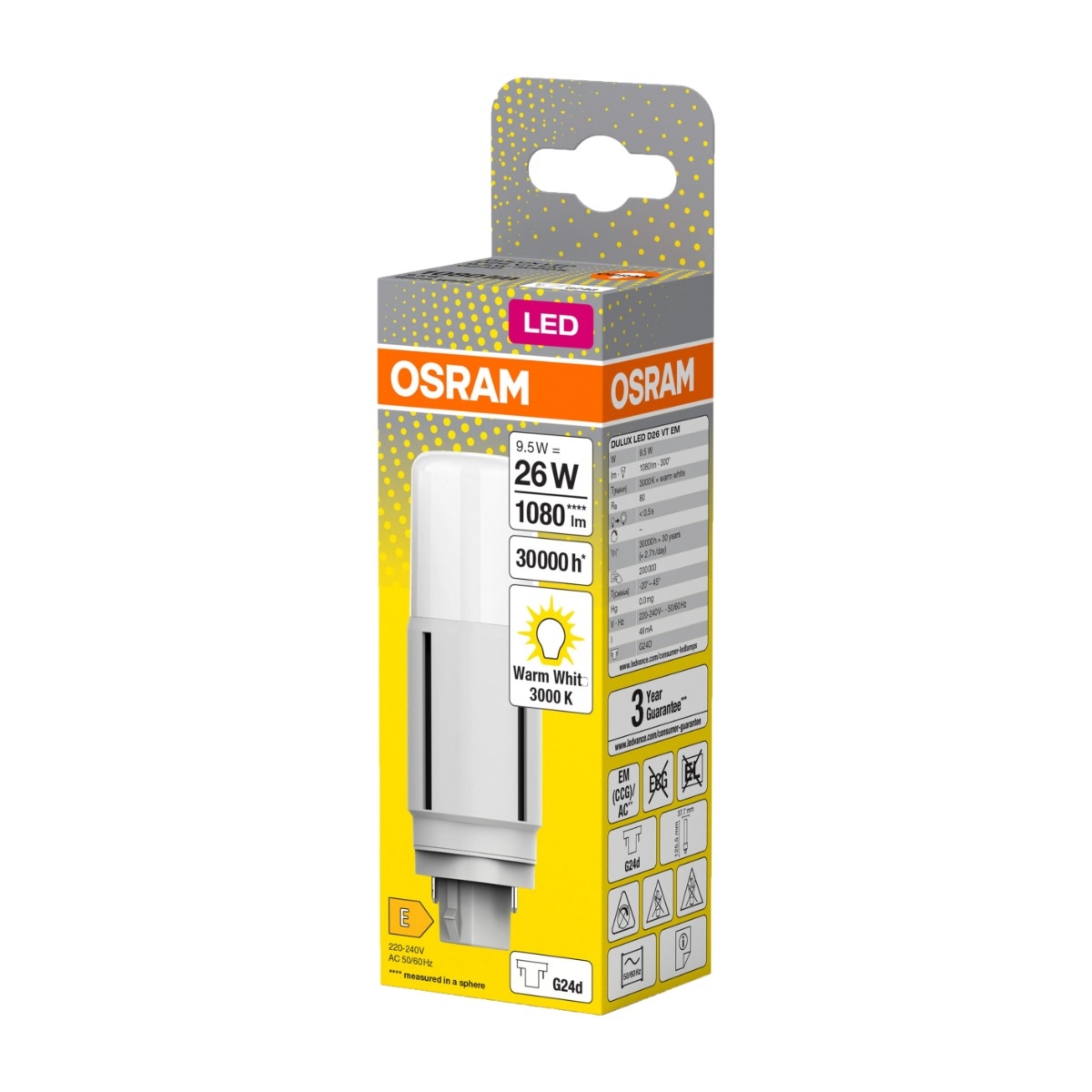 Osram Dulux G24D-3 9,5W 1080LM LED-pære billede 4