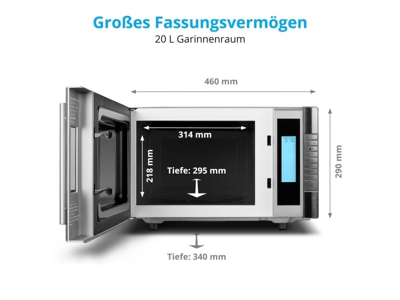 MEDION MD 14482, Bordplade, Grill mikroovn, 20 L, 800 W, Indbygget skærm, LCD