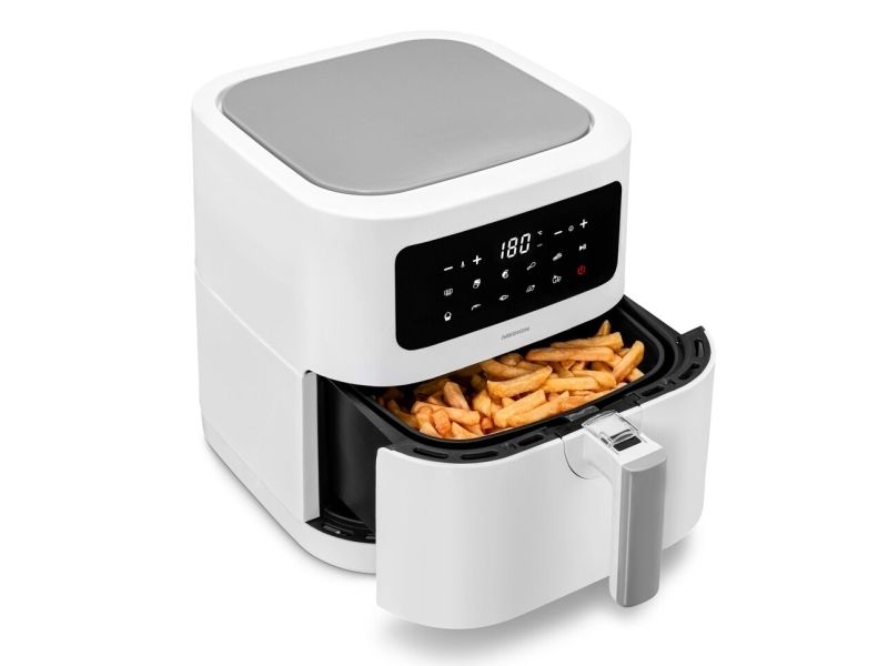 MEDION E40 XL Hot air fryer (5,2 liter, Airfryer, 2.150 watt, 9 automatiske programmer, bagefunktion, oliefri stegning, touch-kontrolpanel, LED-display) hvid (50075808) billede 1