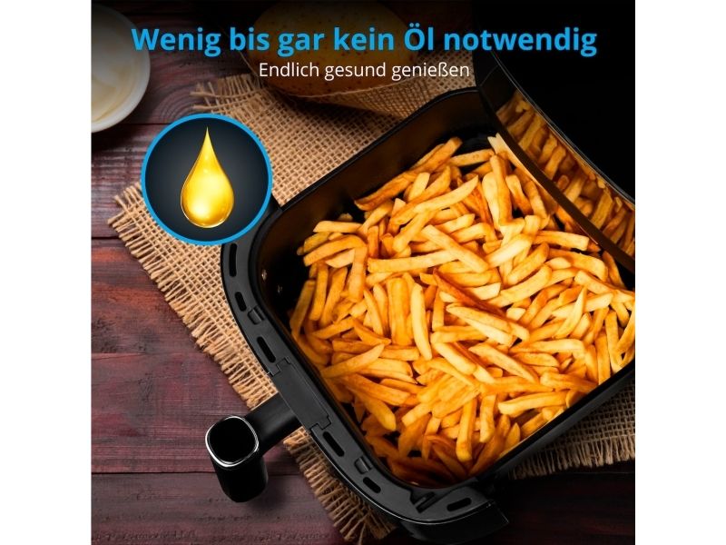 MEDION LIFE X10 XL, Varmluftsteger, 5 L, 80 °C, 230 °C, Enkelt, Sort