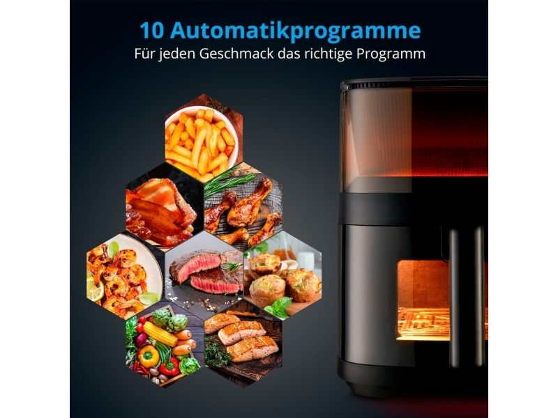 MEDION LIFE X10 XL, Varmluftsteger, 5 L, 80 °C, 230 °C, Enkelt, Sort
