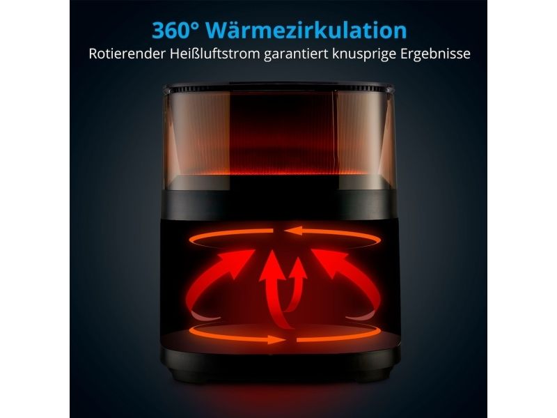 MEDION LIFE X10 XL, Varmluftsteger, 5 L, 80 °C, 230 °C, Enkelt, Sort