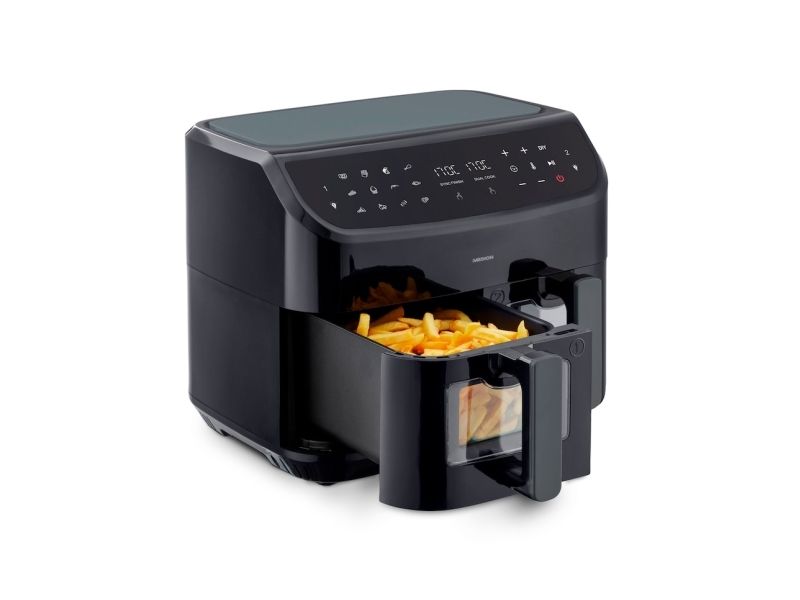 MEDION LIFE P20, Varmluftsteger, 8,7 L, 50 °C, 200 °C, 60 min., Dobbelt