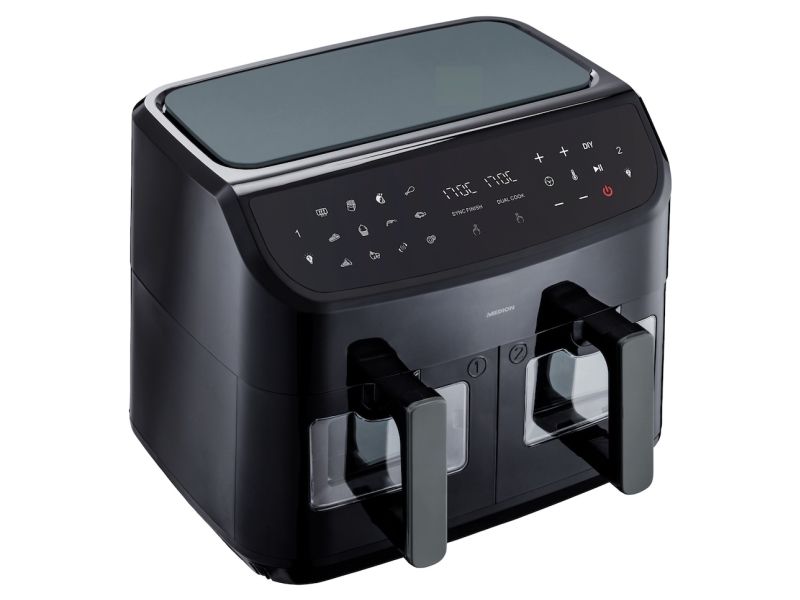 MEDION LIFE P20, Varmluftsteger, 8,7 L, 50 °C, 200 °C, 60 min., Dobbelt