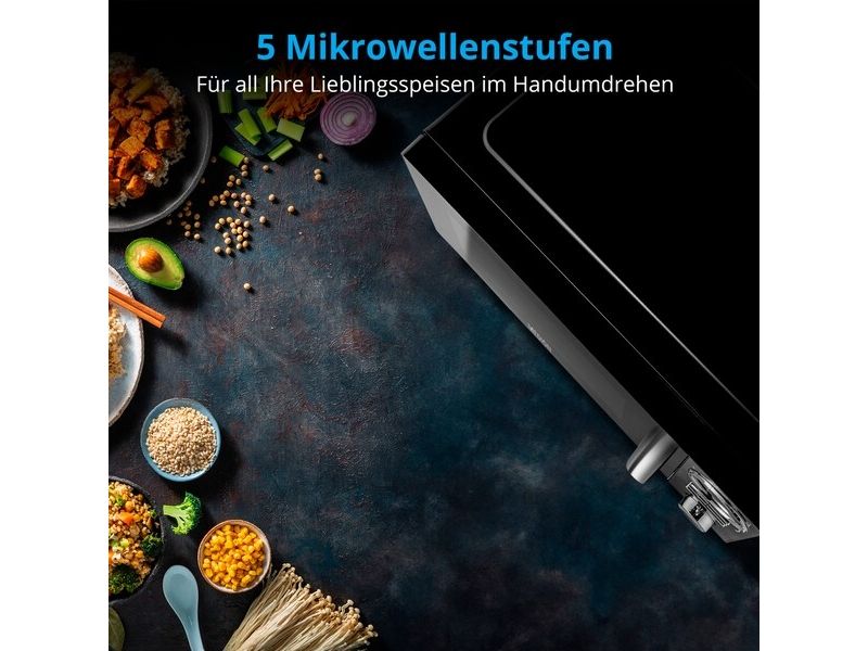 MEDION MD 11493, Bordplade, Kombination mikroovn, 23 L, 900 W, Indbygget skærm, Knapper, Dreje