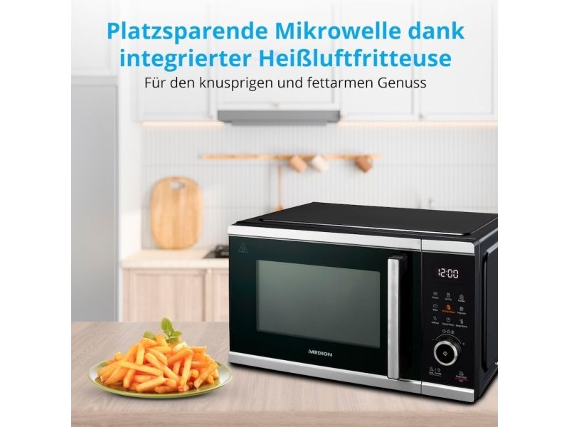 MEDION MD 11499, Bordplade, Kombination mikroovn, 25 L, 900 W, Indbygget skærm, LED