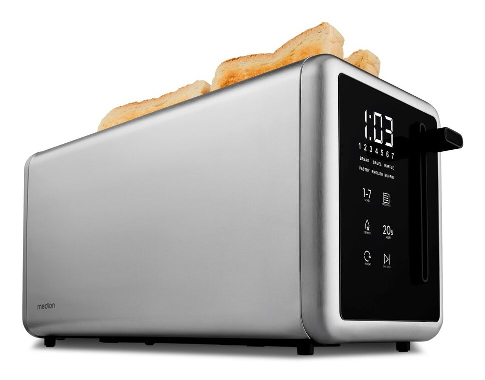 MEDION MD 12103, 4 skive(r), Sølv, Rustfrit stål, Berøring, LED, 1450 W billede 1