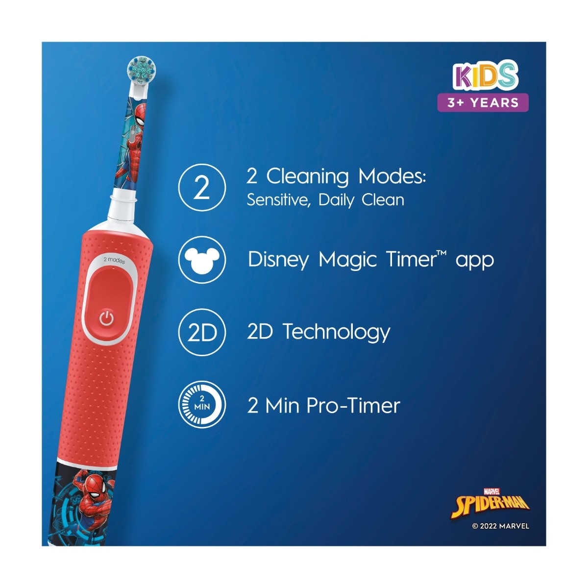 Oral-B Vitality100 Kids elektrisktandbørste, spiderman billede 4
