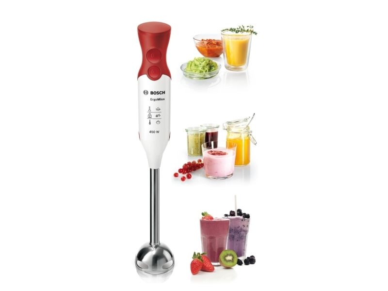 Bosch ErgoMixx MSM64110 - Stavblender - 450 W - hvid/rød billede 4