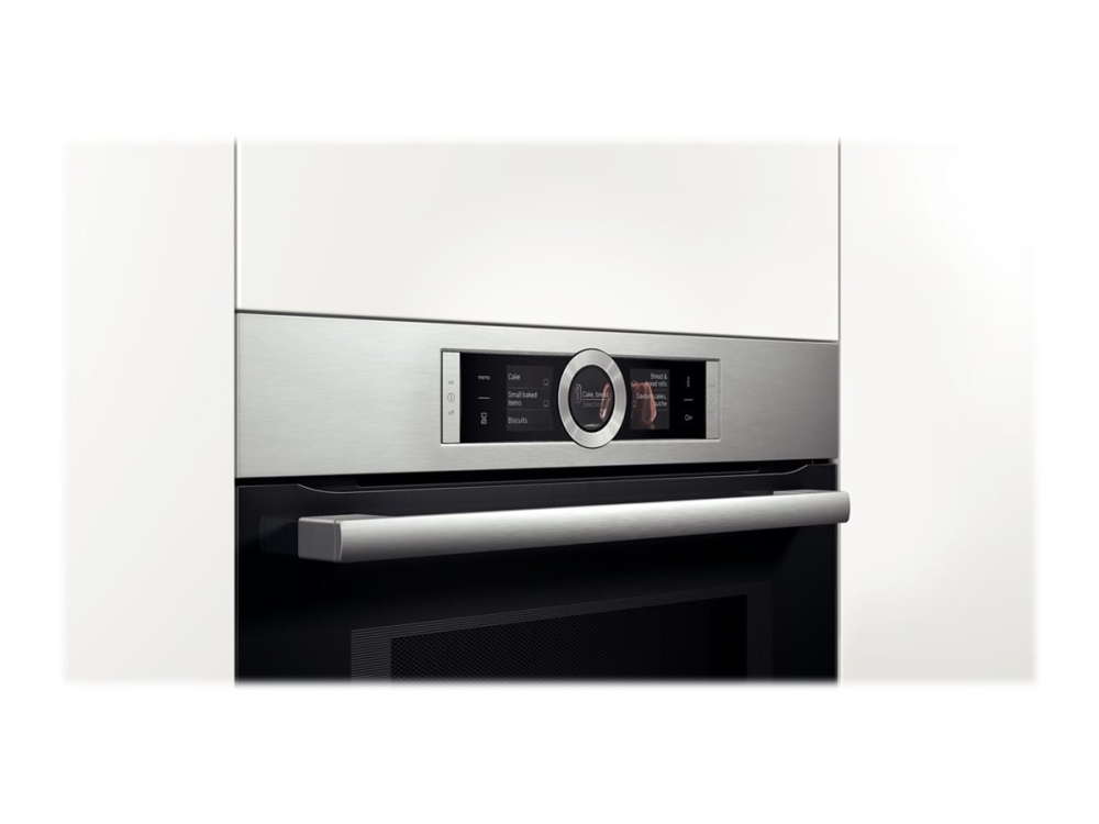 Bosch Serie | 8 HMG6764S1 - Kombinationsovn - til indbygning - niche - bredde: 56 cm - dybde: 55 cm - højde: 58.5 cm - med selv-rengøring - rustfrit stål