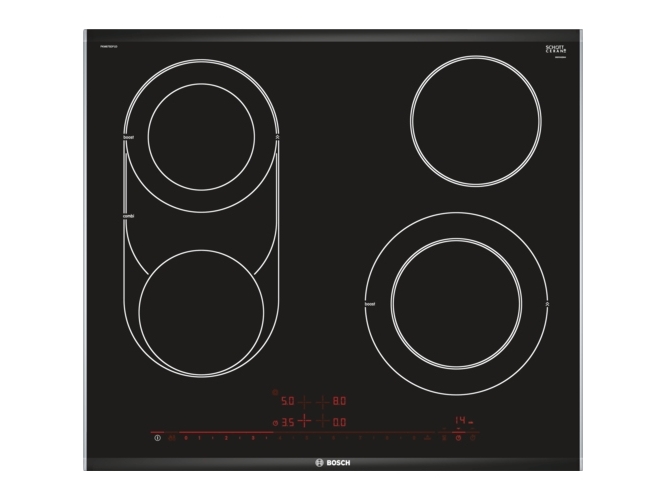 Bosch Serie 8 PKM675DP1D, Sort, Rustfrit stål, Indbygget, Keramisk, Keramisk, 4 zone(s), 4 zone(s)
