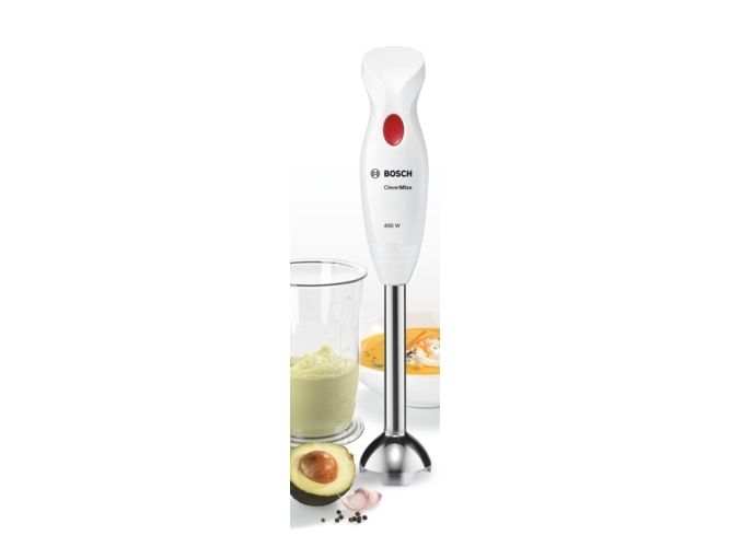 BOSCH_400 W, stainless mix. leg with Quattro Blade blade, mix. container with scale without lid, white / dark red