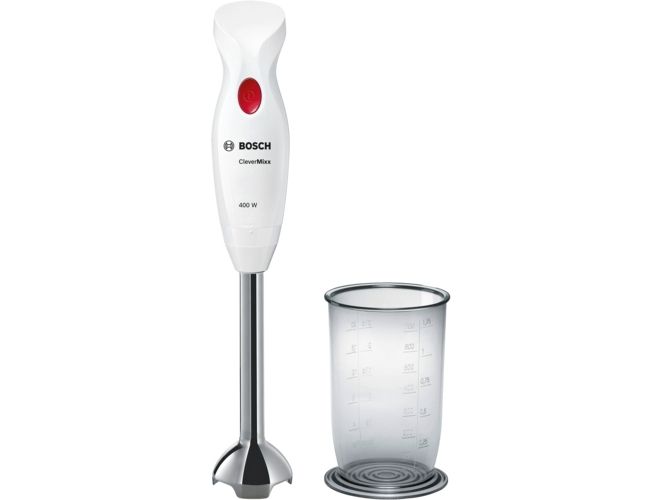 BOSCH_400 W, stainless mix. leg with Quattro Blade blade, mix. container with scale without lid, white / dark red