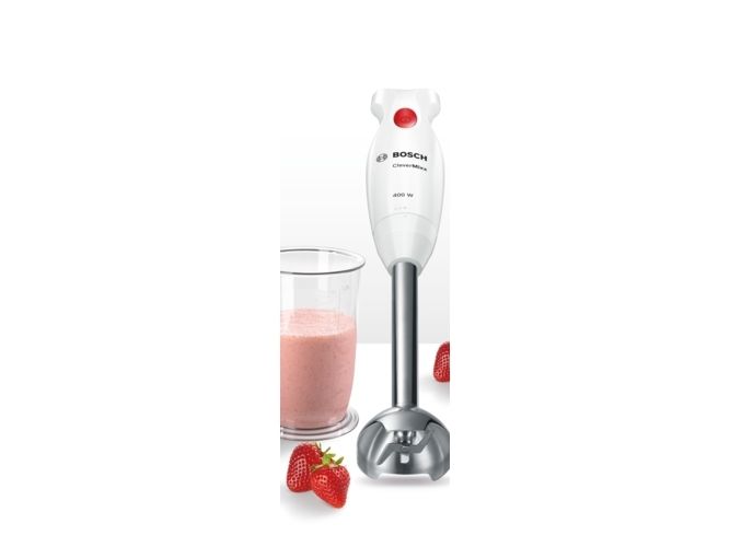 BOSCH_400 W, stainless mix. leg with Quattro Blade blade, mix. container with scale without lid, white / dark red