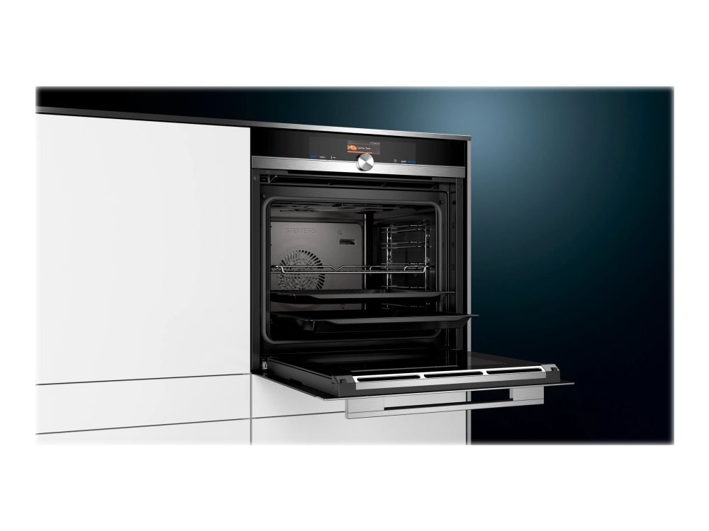 Siemens iQ700 HB636GBS1 - Ovn - til indbygning - niche - bredde: 56 cm - dybde: 55 cm - højde: 58.5 cm - med selv-rengøring - Klasse A+ - rustfrit stål