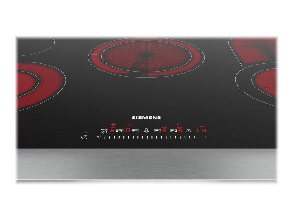 Siemens iQ300 ET801FCP1D - Keramisk kogeplade - 4 plader - Niche - bredde: 78 cm - dybde: 50 cm - skyl - sort