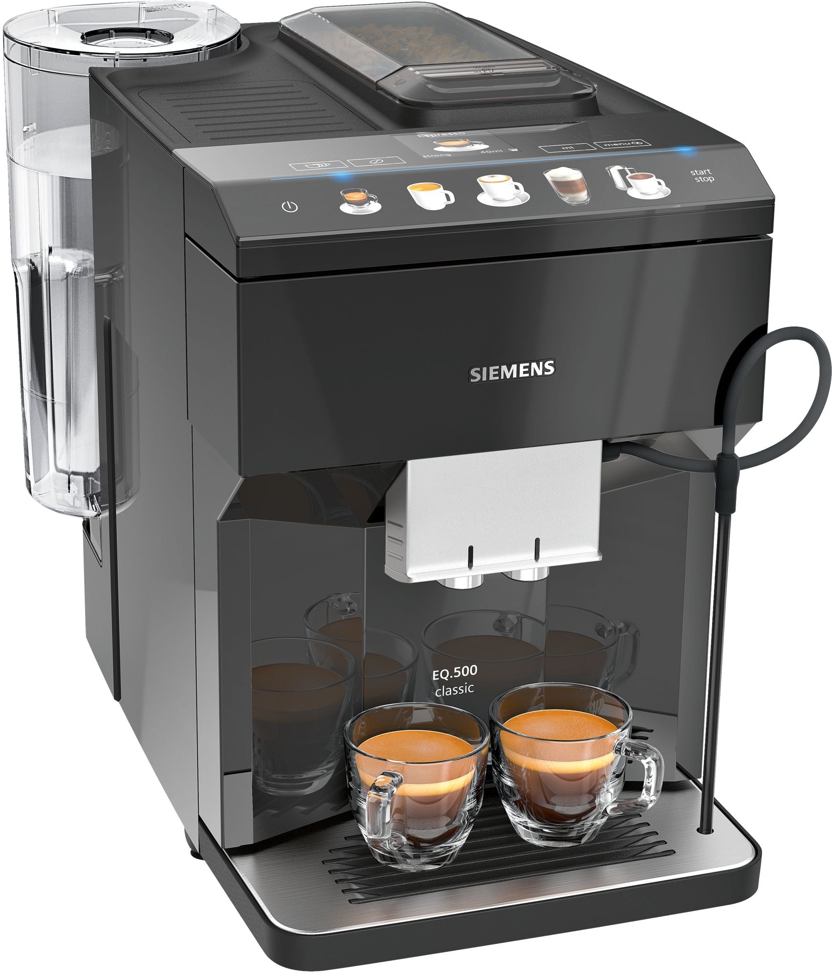 Siemens TP503R09 EQ.500 classic piano sort Espressomaskine billede 1