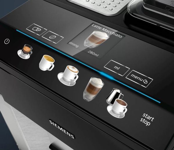 Siemens EQ.500 TQ507R03, Espressomaskine, 1,7 L, Kaffebønner, Malet kaffe, Indbygget kværn, Sort, Rustfrit stål