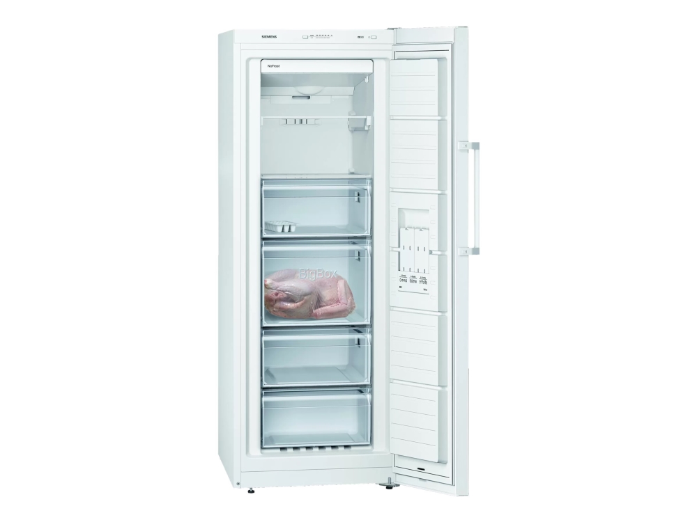 Siemens iQ300 GS29NVWEP - Fryser - stående - bredde: 60 cm - dybde: 65 cm - højde: 161 cm - 200 liter - Klasse E - hvid