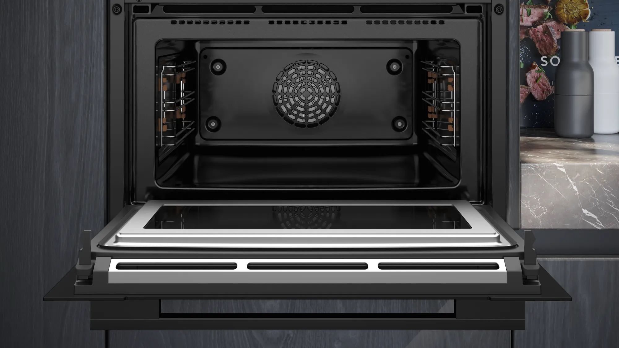Siemens iQ700 CM776G1B1, Medium, Elektrisk ovn, 45 L, 3600 W, 45 L, 30 - 300 °C billede 3