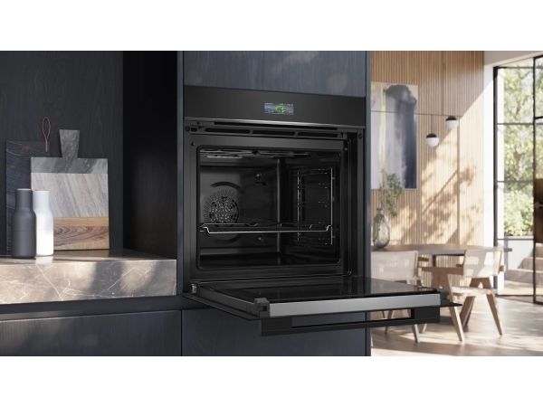 Siemens iQ700 HB774G1B1 - Ovn - til indbygning - Wi-Fi - niche - bredde: 56 cm - dybde: 55 cm - højde: 58.5 cm - med selv-rengøring - Klasse A+ - sort/rustfrit stål