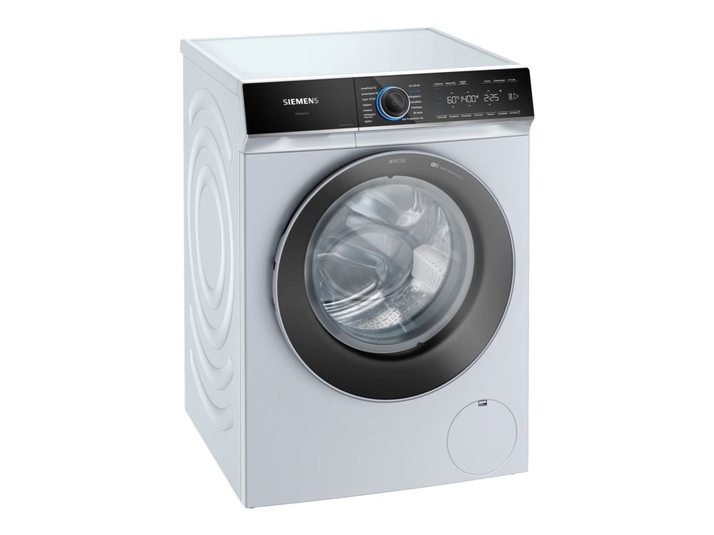 Siemens iQ700 WG44B2040 - Vaskemaskine - Wi-Fi - Niche - bredde: 60 cm - højde: 85 cm - frontbetjening - 65 liter - 9 kg - 1400 rpm - hvid med krom flydende mat/sort dør billede 1