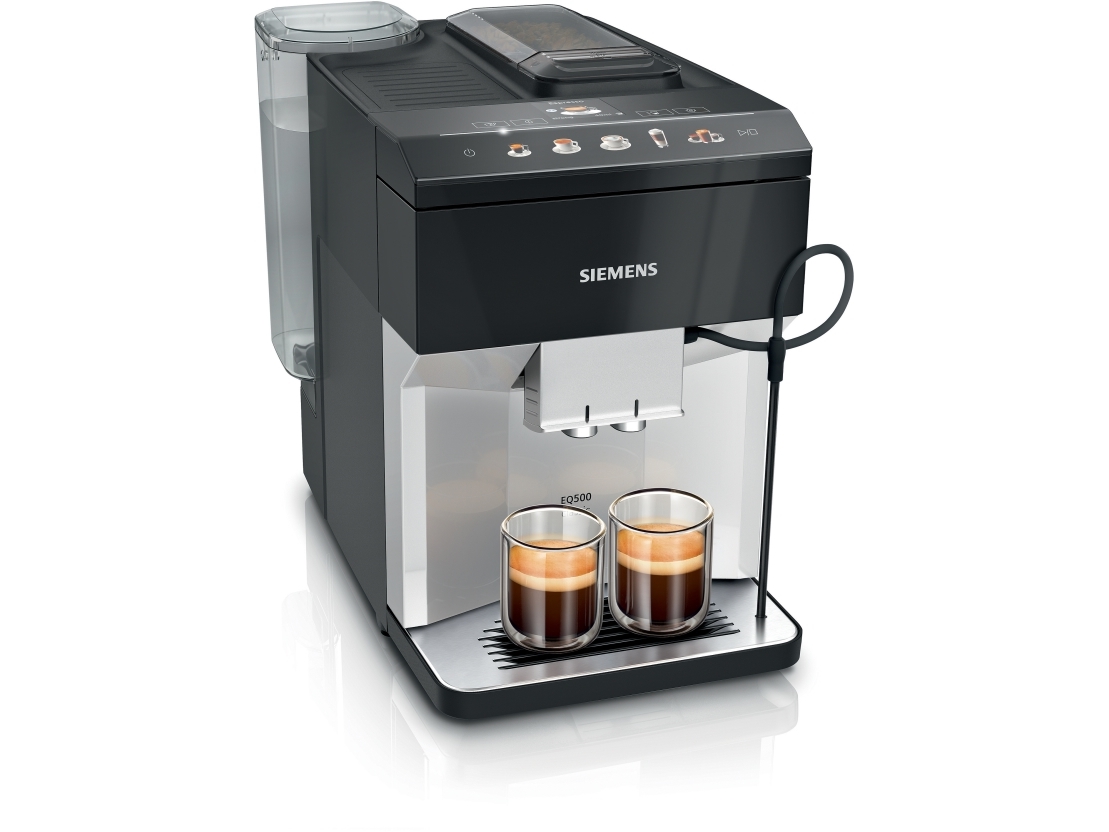 Siemens TP515R01, Espressomaskine, 1,9 L, Kaffebønner, Indbygget kværn, 1500 W, Sort, Sølv