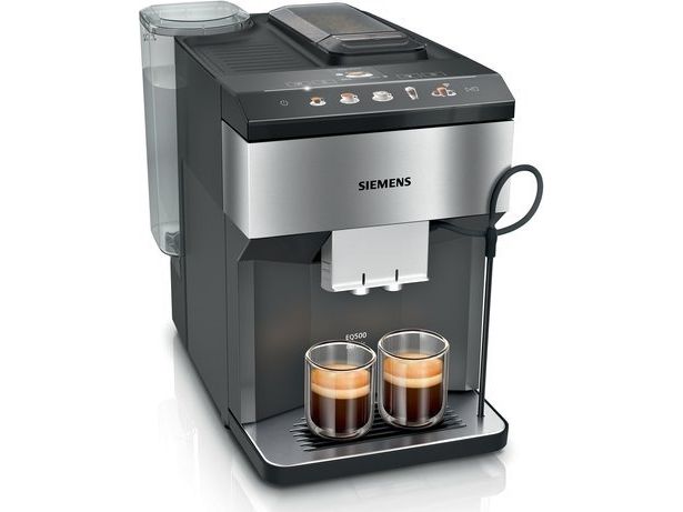 Siemens EQ.500 TP516DX3, Espressomaskine, 1,9 L, Kaffebønner, Indbygget kværn, 1500 W, Sort, Rustfrit stål