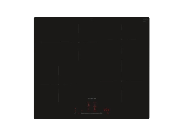 Siemens iQ300 EH601HFB1E, Sort, Indbygget, 60 cm, Zone induktionskogeplade, Keramisk, 4 zone(s)